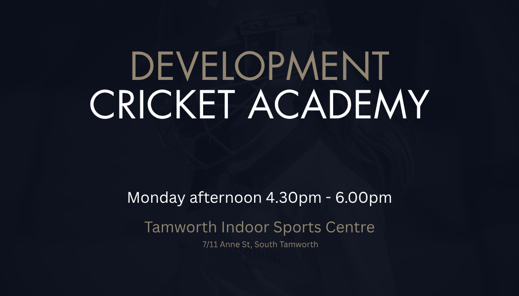 Tamworth Cricket Academy sessions held at the Tamworth Indoor centre. Express Interest for ages 13-14