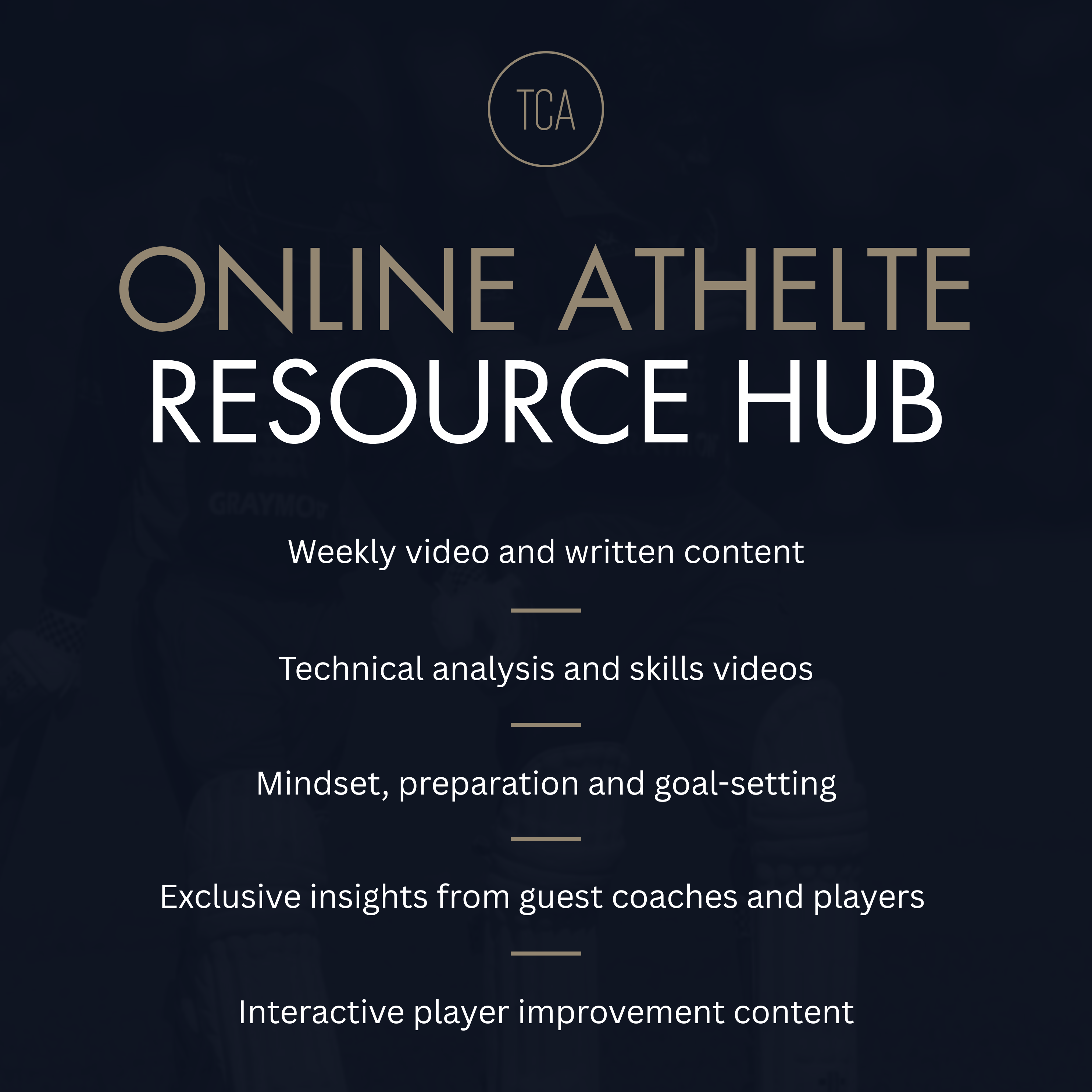 Tamworth Cricket Academy Online resource hub with weekly content for athletes. 