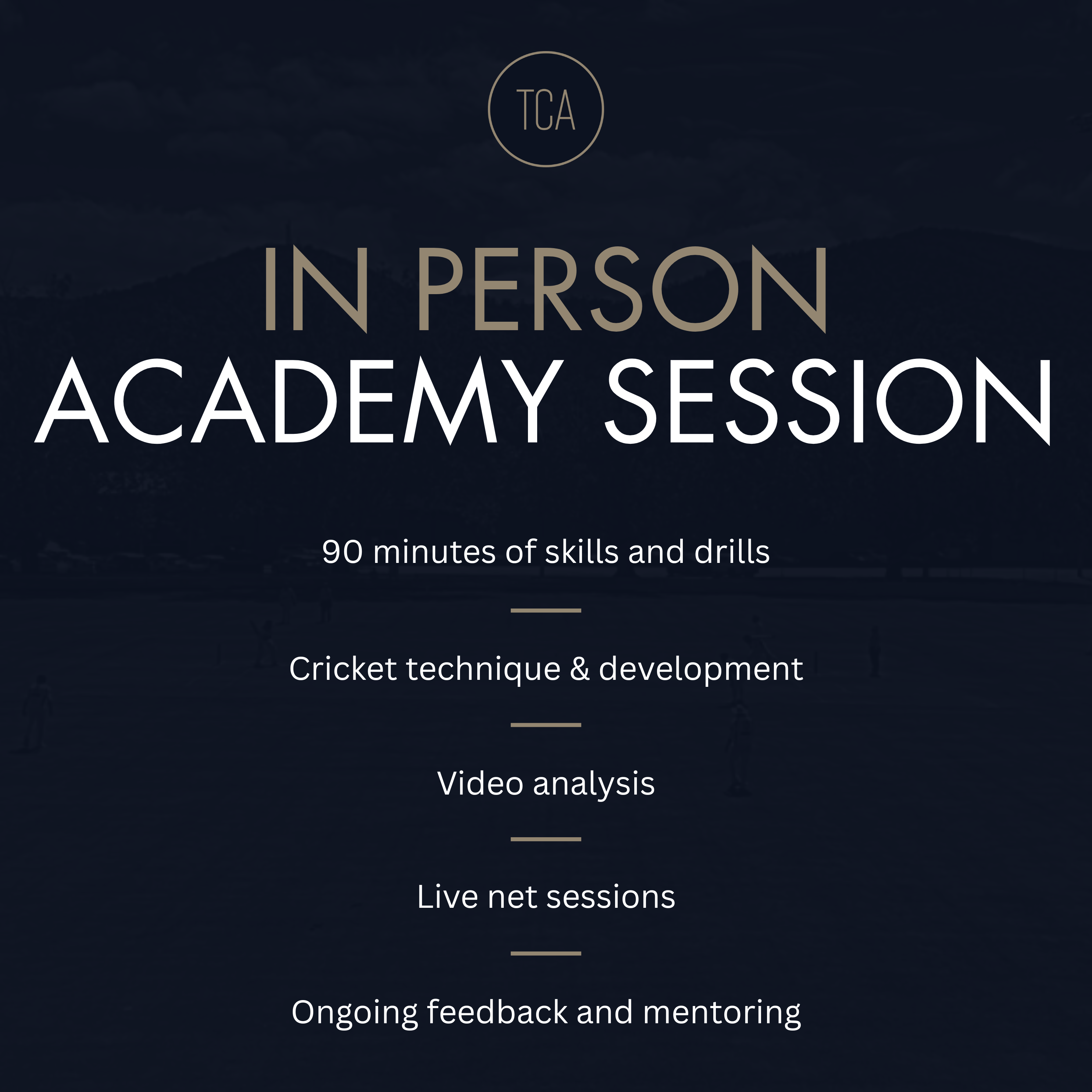 Tamworth Cricket Academy High Performance Session, including technique and skills, video analysis and live net sessions