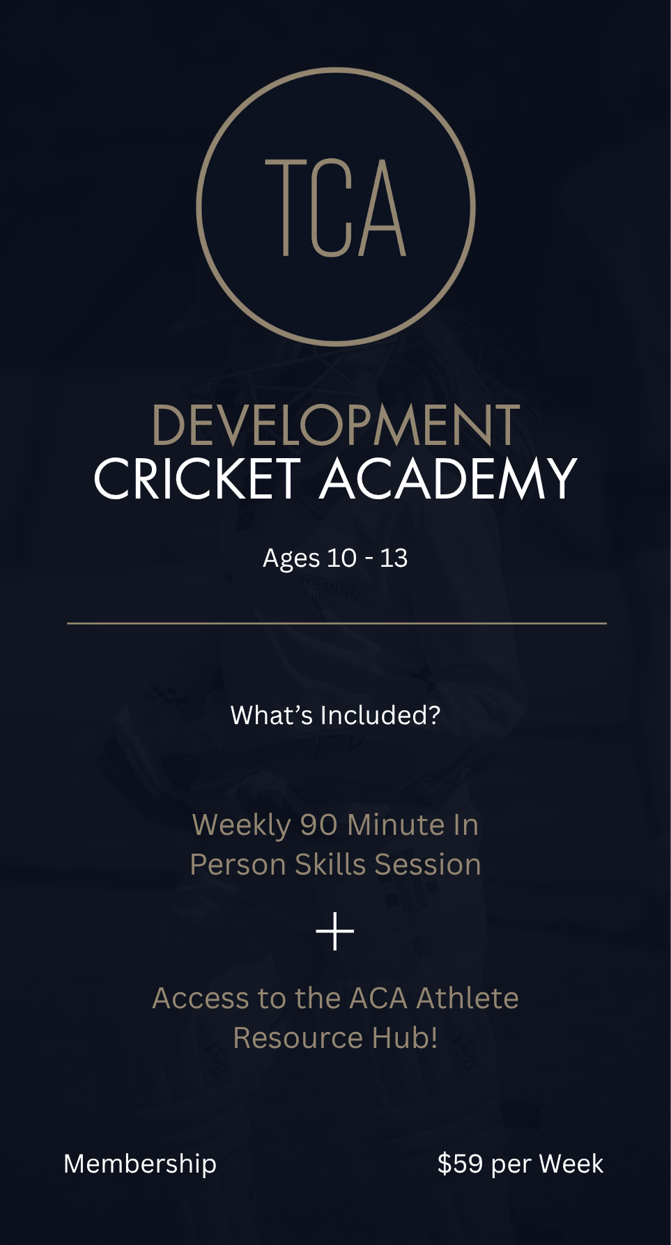 Tamworth Cricket Academy Foundation squad designed for cricket players ages 13-14